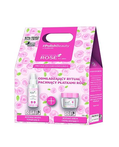 Flos Lek Rose For Skin Zestaw Krem różany odmładzający na dzień, 50 ml + Woda różana tonizująca, 95 ml, cena, opinie, skład - Apteka internetowa Melissa