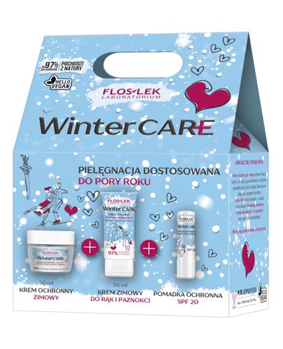  Flos Lek Winter Care Zestaw Krem ochronny zimowy do twarzy, 50 ml + Krem zimowy do rąk i paznokci, 50 ml + Pomadka do ust SPF 20, 3,6 g, cena, opinie, skład - Apteka internetowa Melissa  