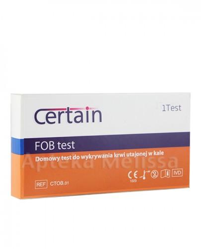 CERTAIN FOB Test domowy do wykrywania krwi utajonej w kale - 1 op. - Apteka internetowa Melissa