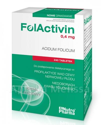 FOLACTIVIN Kwas Foliowy 0,4 mg - 240 tabl. Data ważności: 2018.09.30 - Apteka internetowa Melissa