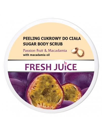 FRESH JUICE Peeling cukrowy do ciała marakuja z olejem makadamia - 225 ml - cena, opinie, stosowanie - Drogeria Melissa