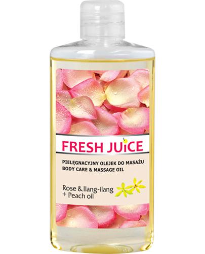  Fresh Juice Pielęgnacyjny olejek do masażu Rose & Ilang-ilang + Peach oil - 150 ml - cena, opinie, wlaściwości - Apteka internetowa Melissa  