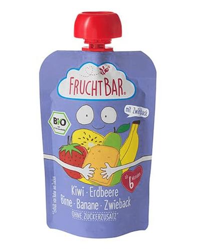 Fruchtbar Ekologiczny mus owocowy z sucharkami - kiwi, truskawka, gruszka, banan, sucharki pszenne - 100 g - Apteka internetowa Melissa
