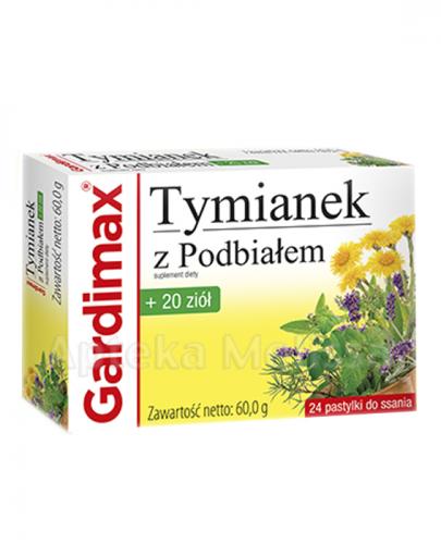  GARDIMAX Tymianek z podbiałem + 20 ziół, 24 pastylki - Apteka internetowa Melissa  