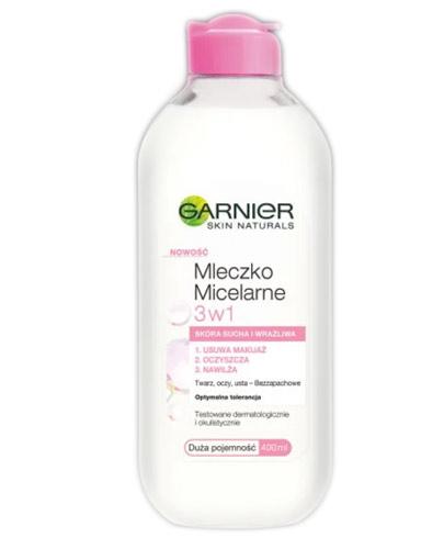  Garnier Mleczko Micelarne 3w1 do skóry suchej i wrażliwej - 400 ml - cena, opinie, właściwości  - Apteka internetowa Melissa  