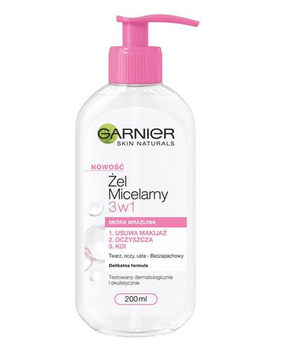  Garnier Skin Naturals Żel micelarny 3w1 do skóry wrażliwej - 200 ml Do oczyszczania skóry twarzy - cena, opinie, właściwości  - Apteka internetowa Melissa  