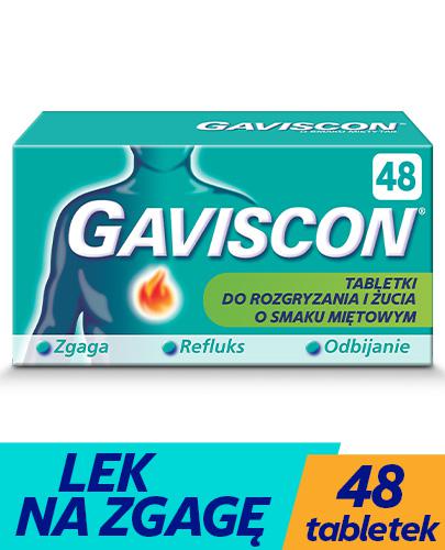 GAVISCON - 48 tabl. do rozgryzania i żucia - na zgagę i niestrawność - cena, dawkowanie, opinie - Apteka internetowa Melissa
