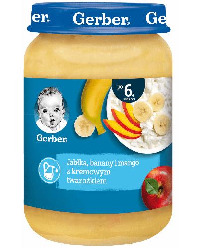  Gerber Deser jabłka banany i mango z delikatnym twarożkiem dla niemowląt po 6 miesiącu, 190 g - Apteka internetowa Melissa  