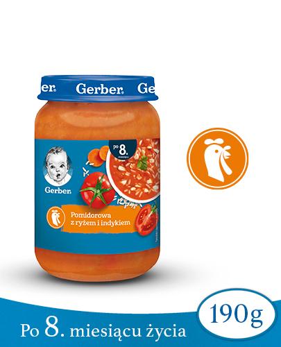 Gerber Zupka Pomidorowa Z Ryżem I Indykiem Po 8 Miesiącu 190 G