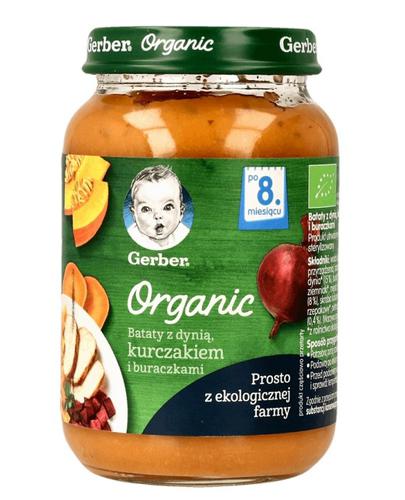 Gerber Organic Bataty z dynią, kurczakiem i buraczkami po 8 miesiącu - 190 g - cena, opinie, wskazania - Apteka internetowa Melissa