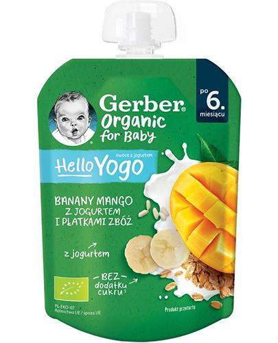  Gerber Organic Deserek banany jagody z jogurtem i płatkami zbóż po 6. miesiącu, 80 g - Apteka internetowa Melissa  