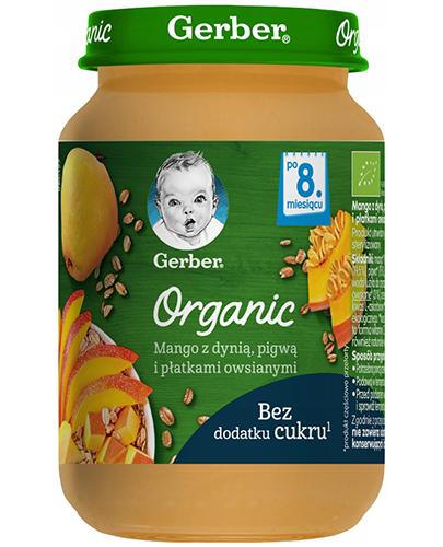  Gerber Organic Deserek mango z dynią pigwą i płatkami owsianymi po 8. miesiącu, 190 g - Apteka internetowa Melissa  