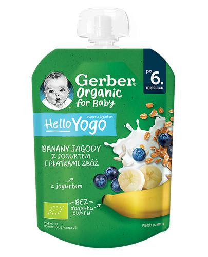  Gerber Organic For Baby Hello Yogo Deserek banany jagody z jogurtem i płatkami zbóż po 6. miesiącu, 80 g - Apteka internetowa Melissa  