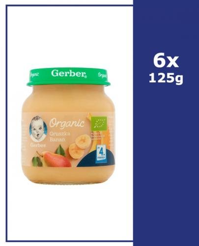 GERBER ORGANIC Gruszka/Banan po 4 m-cu - 6x125 g - Apteka internetowa Melissa