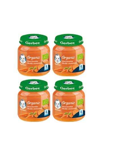 GERBER ORGANIC Marchewka Słodki ziemniak po 4 miesiącu - 4x125 g