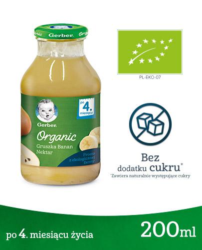 GERBER ORGANIC Nektar gruszka, banan po 4. miesiącu - 200 ml Data ważności 2020.09.30 - Apteka internetowa Melissa