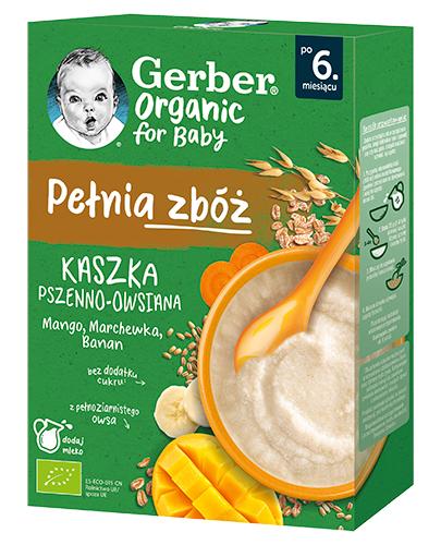 Gerber Organic Pełnia Zbóż Kaszka pszenno-owsiana mango-marchewka-banan po 6. miesiącu, 200 g - Apteka internetowa Melissa