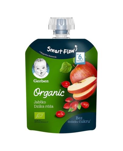 Gerber Organic Deserek w tubce Jabłko, dzika róża po 6 miesiącu - 90 g Data ważności 2021.01.30 - Apteka internetowa Melissa