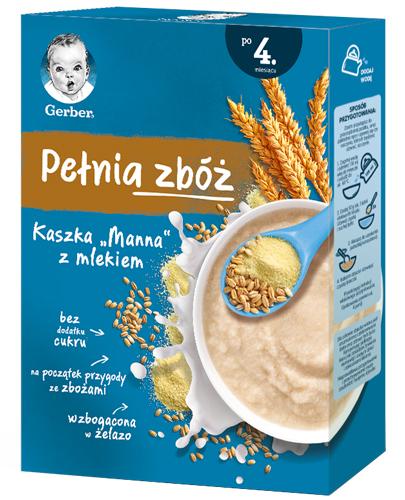 Gerber Pełnia Zbóż Kaszka Manna z mlekiem po 4 miesiącu - 200 g - cena, opinie, składniki - Apteka internetowa Melissa  