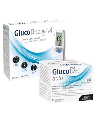  GlucoDr. auto A zestaw System monitorujący stężenie glukozy we krwi, 1 sztuka + GlucoDr. auto A Paski testowe, 50 sztuk - Apteka internetowa Melissa  
