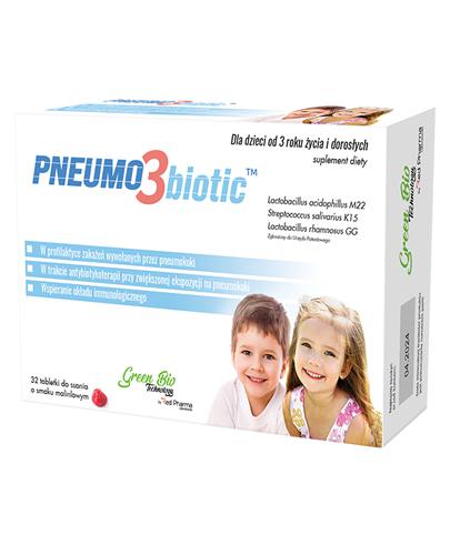  Green Bio Pneumo 3 Biotic o smaku malinowym, 32 tabl. do ssania, cena, opinie, wskazania - Apteka internetowa Melissa  