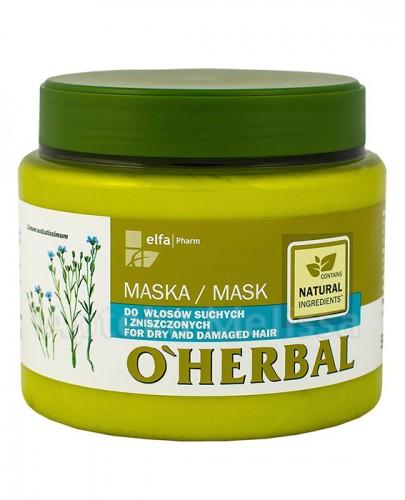  O`HERBAL Maska do włosów suchych i zniszczonych z ekstraktem z lnu - 500 ml - Apteka internetowa Melissa  