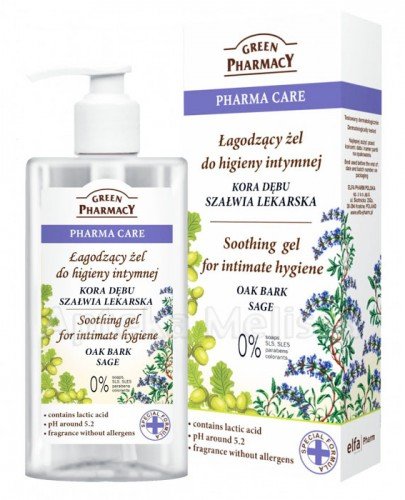 GREEN PHARMACY Żel łagodzący do higieny intymnej z ekstraktem kory dębu - 300 ml
