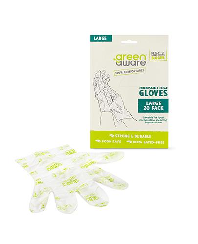  GreenAware, Kompostowalne rękawiczki jednorazowe, rozm.L, 20 sztuk - Apteka internetowa Melissa  