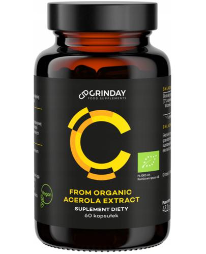 Grinday from organic acerola extract z Witaminą C, 60 kaps., cena, opinie, składniki - Apteka internetowa Melissa
