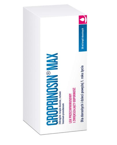  GROPRINOSIN MAX Krople 250 mg/ml, 30 ml, przeciwwirusowy, cena, ulotka, wskazania - Apteka internetowa Melissa  