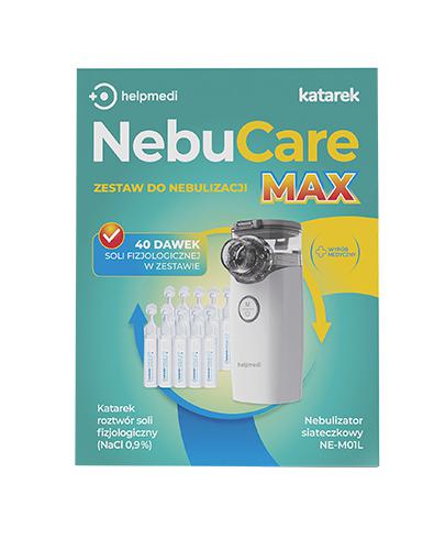 NebuCare Max, nebulizator + 40 sztuk roztworu soli fizjologicznej, 1 zestaw