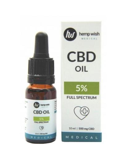 Hempwish Medical Olej konopny CBD 5% Full Spectrum, 10 ml, cena, opinie, stosowanie - Apteka internetowa Melissa