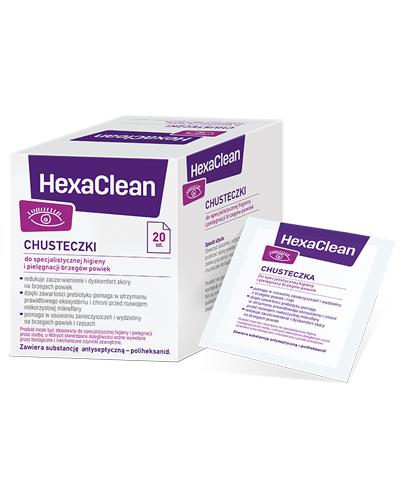 HEXACLEAN Chusteczki z poliheksanidem do specjalistycznej higieny i pielęgnacji brzegów powiek - 20 szt. - cena, opinie, wskazania - Apteka internetowa Melissa