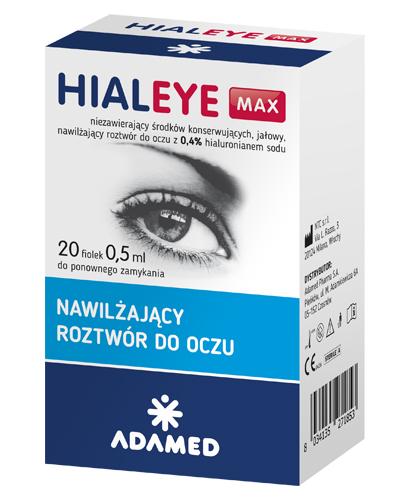  HIALEYE MAX Nawilżający roztwór do oczu - 20 x 0,5 ml - zespół suchego oka - cena, opinie, wskazania - Apteka internetowa Melissa  