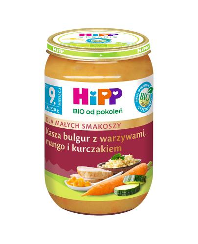  HiPP BIO od pokoleń, Kasza bulgur z warzywami, mango i kurczakiem, po 9. m-cu, 220 g, cena, opinie, właściwości  - Apteka internetowa Melissa  