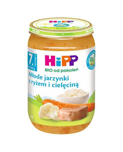 HiPP BIO od pokoleń, Młode jarzynki z ryżem i cielęciną, po 7. m-cu, 220 g, cena, opinie, wskazania