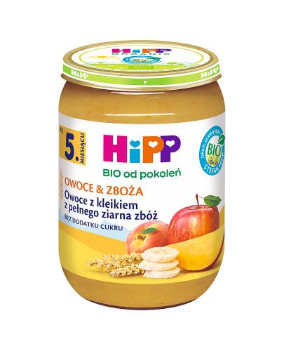  HiPP BIO od pokoleń, Owoce z kleikiem z pełnego ziarna zbóż, po 5. m-cu, 190 g, cena, opinie, właściwości - Apteka internetowa Melissa  
