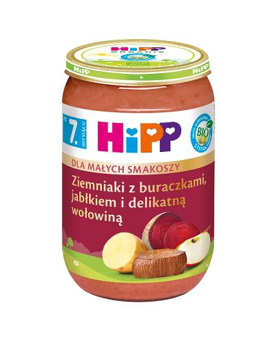 HiPP BIO od pokoleń, Ziemniaki z buraczkami, jabłkiem i delikatną wołowiną, po 7. m-cu, 220 g, cena, opinie, wskazania - Drogeria Melissa