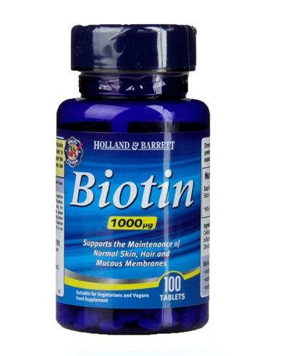 HOLLAND&BARRETT Biotyna 1000 ug - 100 tabl. Dla zdrowych włosów, skóry i błon śluzowych. - Apteka internetowa Melissa
