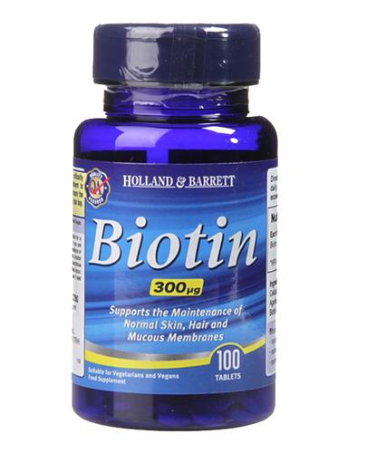 HOLLAND&BARRETT Biotyna 300 ug - 100 tabl. Dla zdrowych włosów, skóry i błon śluzowych. - Apteka internetowa Melissa