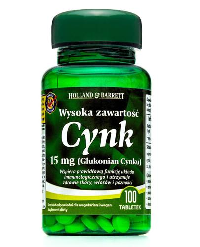 HOLLAND&BARRETT Cynk (Glukonian cynku) 15 mg - 100 tabl. - Apteka internetowa Melissa