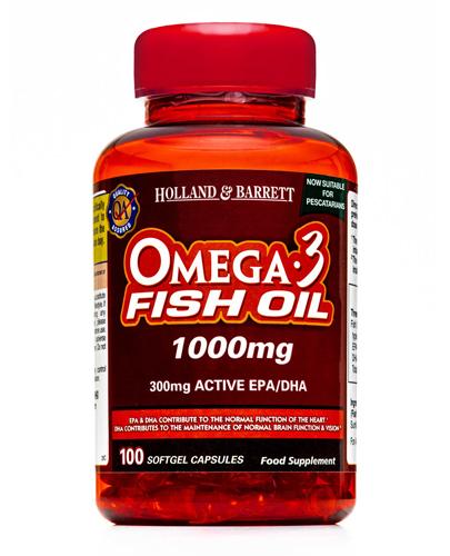  HOLLAND&BARRETT Olej rybi Omega-3 1000 mg - 100 kaps. - Apteka internetowa Melissa  