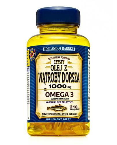  HOLLAND&BARRETT Olej z wątroby z dorsza 1000 mg z Omega-3 i witaminami A i D  - 60 kaps. - Apteka internetowa Melissa  