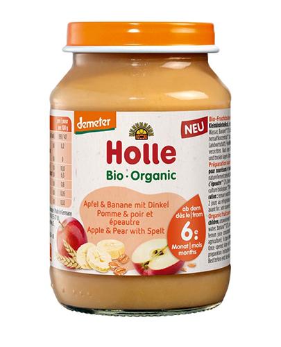 Holle Bio Deser dla niemowląt jabłko & banan z orkiszem od 6 miesiąca, 190 g