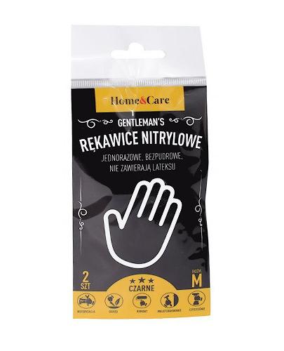  Home&Care Gentleman's Rękawice nitrylowe jednorazowe, bezpudrowe, czarne rozmiar M - 2 szt. - cena, opinie, stosowanie  - Apteka internetowa Melissa  