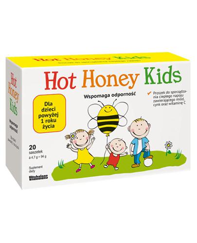  Hot honey kids dla dzieci powyżej 1. roku życia, wspomaga odporność, 20 sasz., cena, opinie, wskazania - Apteka internetowa Melissa  