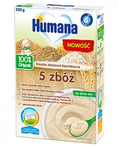 HUMANA 100% ORGANIC Kaszka bezmleczna wielozbożowa 5 zbóż po 6 m-cu - 200 g - cena, opinie, stosowanie