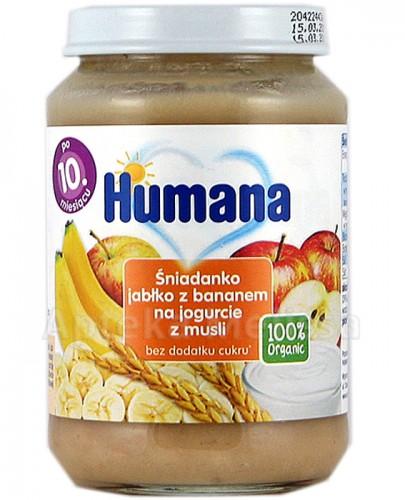 HUMANA 100% ORGANIC Śniadanko jabłko z bananem na jogurcie z musli - 190 g - Apteka internetowa Melissa
