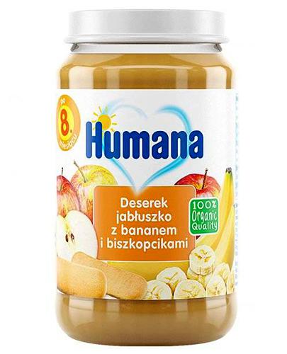 Humana 100% Organic Deserek jabłuszko z bananem i biszkopcikami - 190 g - cena, opinie, właściwości - Apteka internetowa Melissa