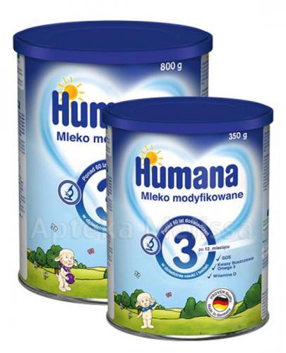  HUMANA 3 Mleko modyfikowane po 12 miesiącu - 800 g + HUMANA 3 - 350 g W ZESTAWIE! - Apteka internetowa Melissa  